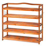 Zapatero grande de madera de 5 niveles con capacidad para 12-18 pares