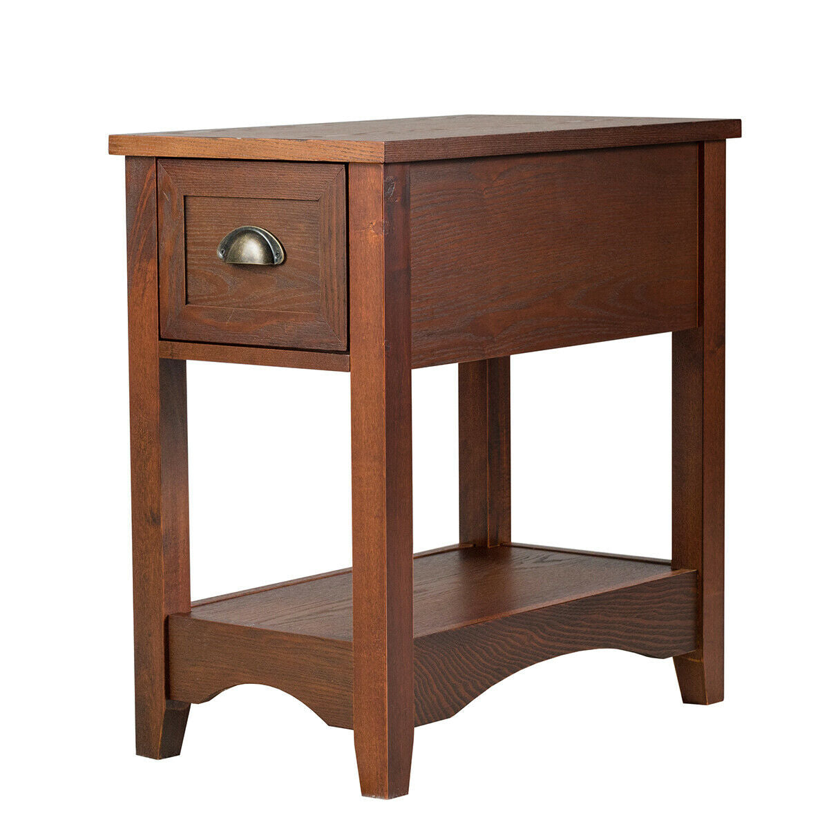 Mesa auxiliar lateral compacta contemporánea con cajón Mesita de noche