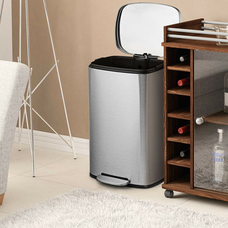 Cubo de basura de acero inoxidable de 13.2 galones con balde