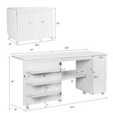 Mesa de costura plegable, estantes, mueble de almacenamiento, carrito artesanal con ruedas