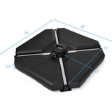 4 Piezas 195 lbs Peso de Base de Sombrilla Excéntrica para Patio de Cantilever Arena