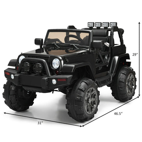 Camioneta de control remoto de 12V para niños con luces LED
