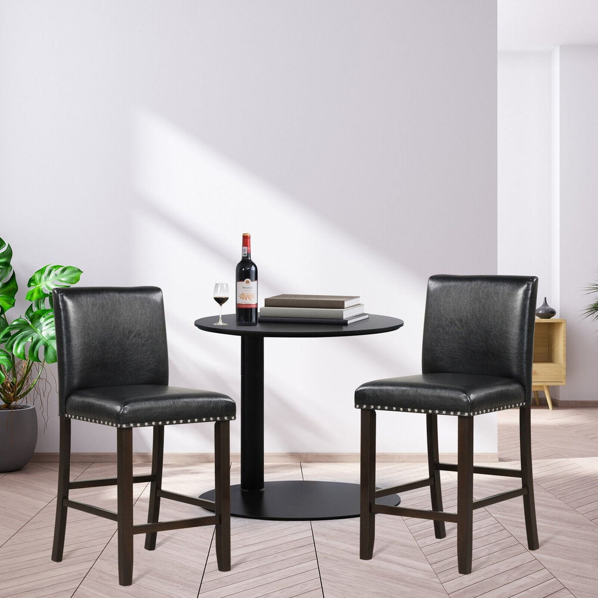 Juego de 2 taburetes de bar de lino con respaldo para isla de cocina