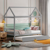 Marco de cama plataforma para niños con techo para dormitorio