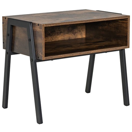 Mesa auxiliar/estantería apilable de 1 pieza con marco de metal