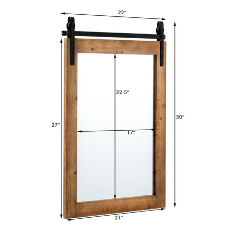 Espejo de pared de 30 x 22 pulgadas con marco de madera