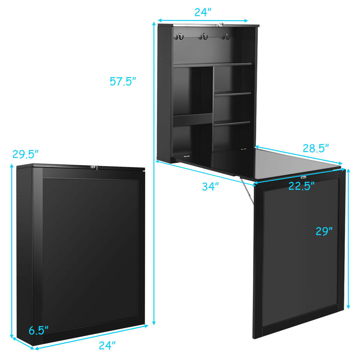 Mesa plegable de pared con pizarra