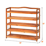 Zapatero grande de madera de 5 niveles con capacidad para 12-18 pares