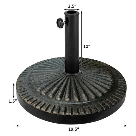 31.5 lb Base de parasol resistente para exteriores Market de bronce