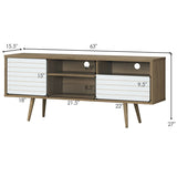 Mueble de TV moderno de mediados de siglo para televisores de hasta 65 pulgadas con estantes de almacenamiento