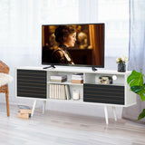 Mueble de TV moderno de mediados de siglo para televisores de hasta 65 pulgadas con estantes de almacenamiento