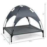 Portable Elevated Outdoor Pet Bed with Removable Canopy Shade