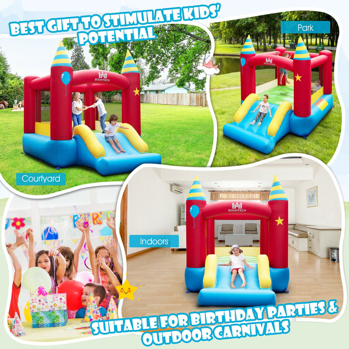Castillo hinchable infantil sin ventilador
