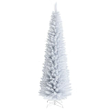Árbol de Navidad artificial delgado tipo lápiz sin luces de 1,8 m con soporte metálico