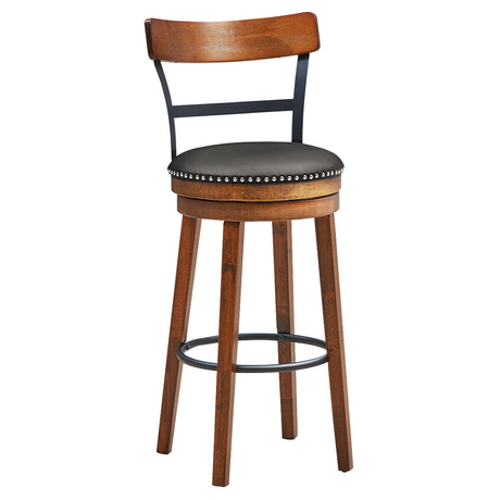 Taburetes giratorios 360 grados de 30.5 pulgadas con asiento acolchado de cuero
