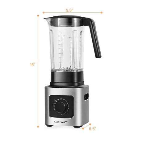 Licuadora de mostrador de 1500 W y 5 velocidades para batidos con 5 preajustes y vaso Tritan de 68 oz - Plateada