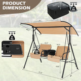 Sillón Colgante para Porche con Toldo Ajustable