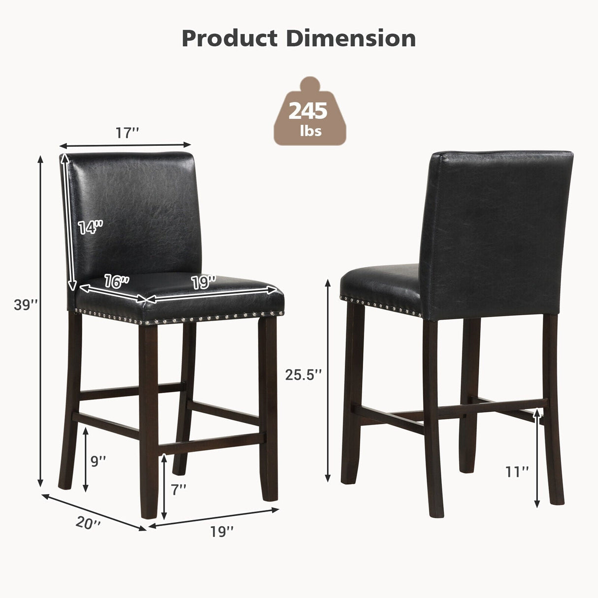 Juego de 2 taburetes de bar de lino con respaldo para isla de cocina