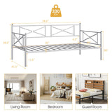 Metal Daybed Twin Bed Frame Stable Steel Slats Sofa Bed