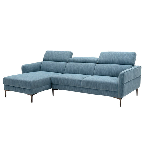 Sofá en forma de L de 105 pulgadas con 3 reposacabezas ajustables - Azul