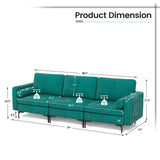 Sofá modular seccional en forma de L de 1/2/3/4 plazas con puerto USB y enchufe - 3 plazas con puerto USB