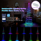Árbol de Navidad espiral iluminado de 6 pies con estrella en la copa - Blanco