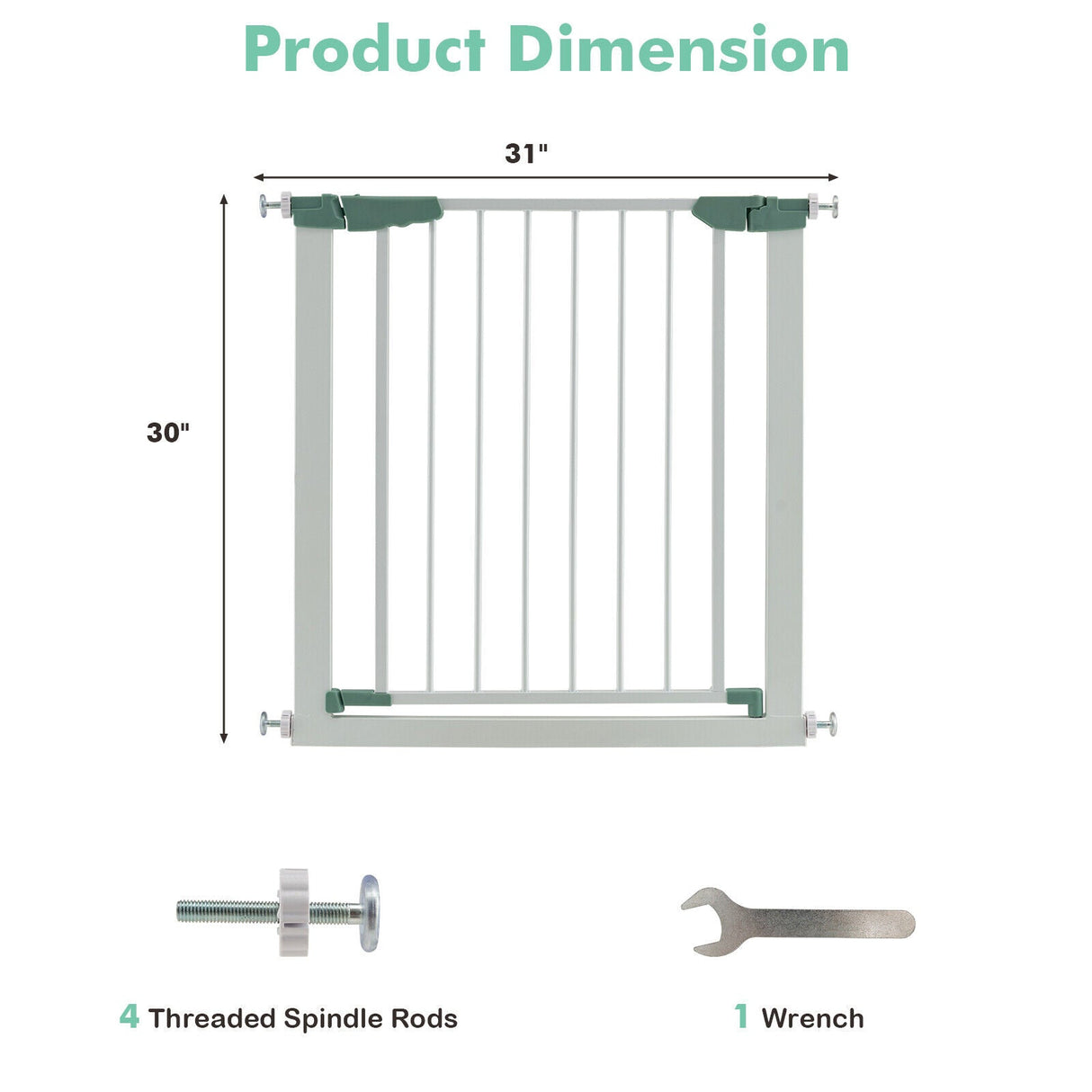30-32.5 Inch Wide Safety Gate with 30 Inch Scientific Height