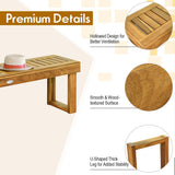 Banco de comedor de madera de acacia de 52 pulgadas con asiento de listones