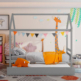 Marco de cama plataforma para niños con techo para dormitorio