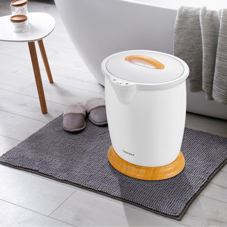 Calentador de toallas para baño tipo cubo con soporte para fragancias y apagado automático