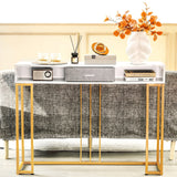 Mesa de sofá estrecha y larga para sala de estar - Blanca