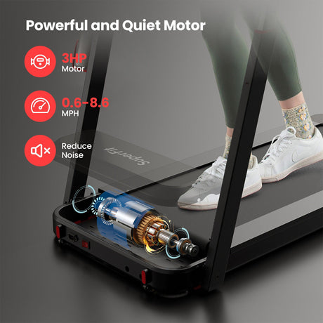 Cinta de Correr Plegable de 3HP con Altura Ajustable y Control por APP