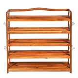 Zapatero grande de madera de 5 niveles con capacidad para 12-18 pares