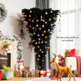 6 Feet Upside Down Artificial Christmas Tree with 270 Purple LED lights