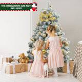 Árbol de Navidad Preiluminado de 4.5 Pies Premium con Nieve Flocada y 150 Luces