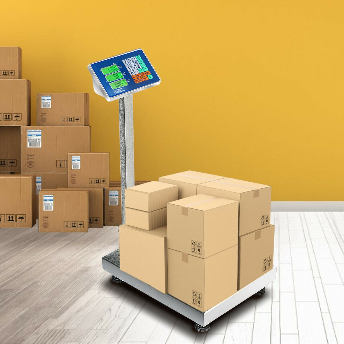 Báscula de plataforma digital plegable de 300 kg (660 lb)