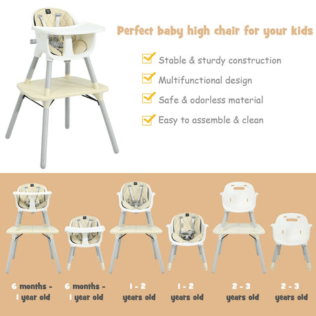 Juego de silla y mesa convertible 4 en 1 para bebé con cojín de PU
