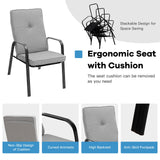 Juego de 4 sillas apilables para patio con cojines de respaldo alto
