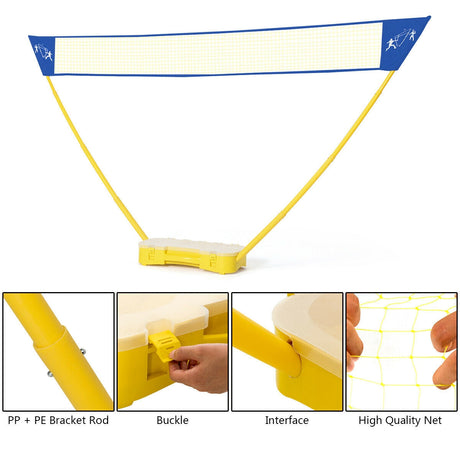 Juego portátil de bádminton, red plegable para tenis, bádminton y voleibol