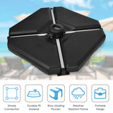 4 Piezas 195 lbs Peso de Base de Sombrilla Excéntrica para Patio de Cantilever Arena