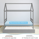 Marco de cama plataforma para niños con techo para dormitorio