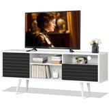 Mueble de TV moderno de mediados de siglo para televisores de hasta 65 pulgadas con estantes de almacenamiento