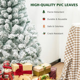 Árbol de Navidad Preiluminado de 4.5 Pies Premium con Nieve Flocada y 150 Luces
