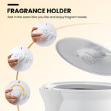 Calentador de toallas para baño tipo cubo con soporte para fragancias y apagado automático