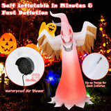 Fantasma inflable de Halloween de 6 pies, decoración de Halloween de inflado rápido con luces LED
