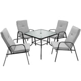 Juego de 4 sillas apilables para patio con cojines de respaldo alto