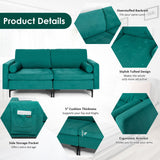 Modular 1/2/3/4-Seat L-Shaped Sectional Sofa Couch with Socket USB Port-2-Seat