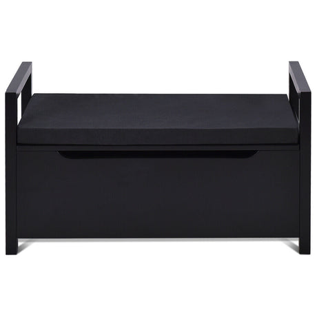 Banco de almacenamiento de zapatos de 34.5 x 15.5 x 19.5 pulgadas con asiento acolchado para la entrada