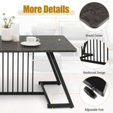 Mesa de Centro de Estilo Moderno de 48 Pulgadas con Amplia Superficie para Sala de Estar - Negro