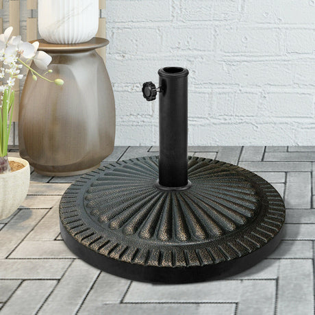 31.5 lb Base de parasol resistente para exteriores Market de bronce